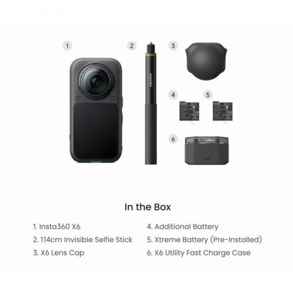 Экшн-камера Insta360 X6 Essentials Bundle, Black в Нижнем Тагиле