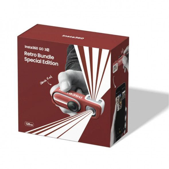 Экшн-камера Insta360 Go 3S Retro Bundle Special Edition 128ГБ, Red в Нижнем Тагиле