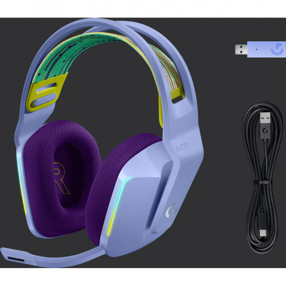 Игровая гарнитура Logitech G733 RGB Lightspeed Wireless, сиреневый в Нижнем Тагиле