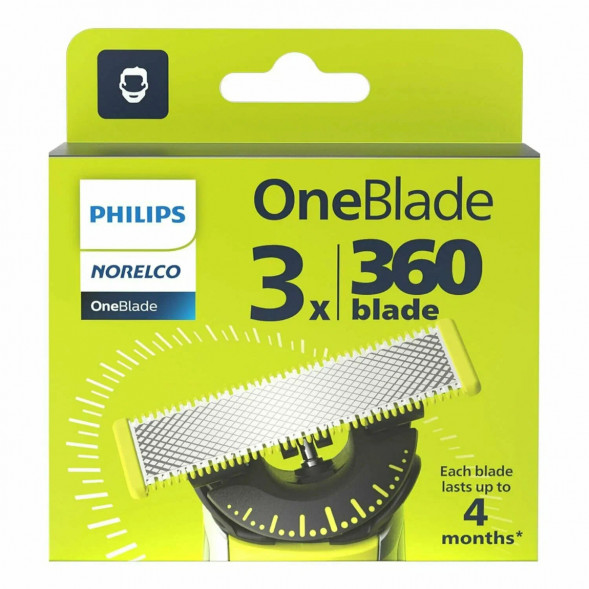 Сменные лезвия Philips OneBlade 360 QP430/50, 3 штуки в Нижнем Тагиле