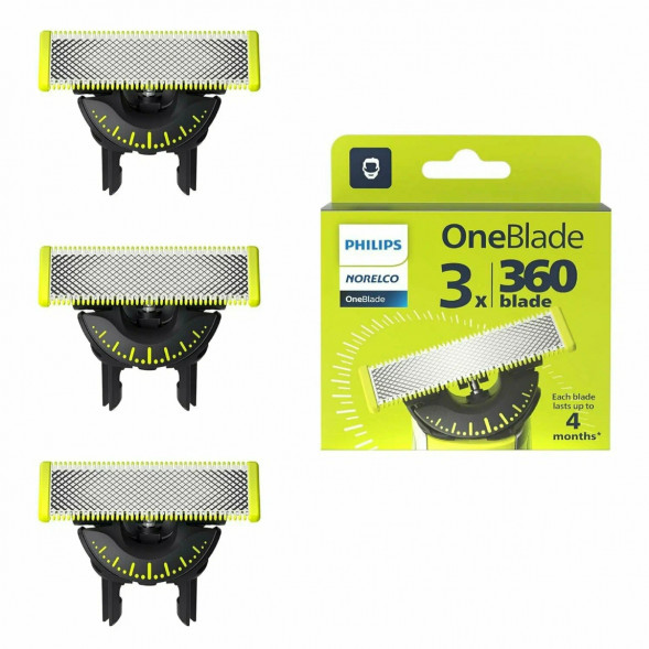 Сменные лезвия Philips OneBlade 360 QP430/50, 3 штуки в Нижнем Тагиле